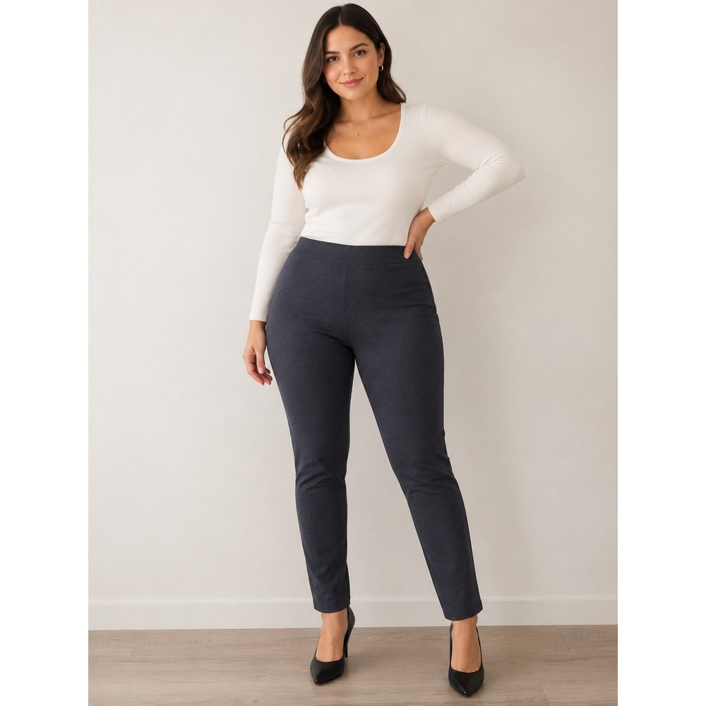 J.Crew Pixie Pant Heather Charcoal Gray Stretch Ponte Slim Leg 31090 Womens 2R